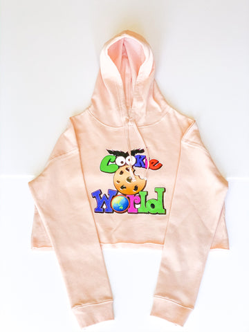 Women’s Blush Cookie World Crop Hoodie