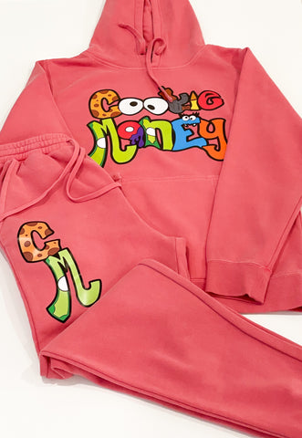 Magenta Cookie Money slim fit sweatsuit